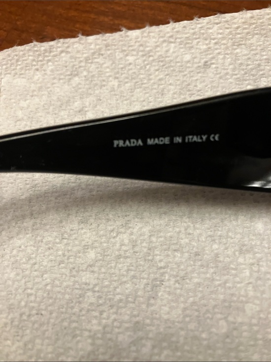PRADA. Chic Black Sunglasses. Lenses have purple/maroon tint. SHARP LOOKING. EUC main image 12